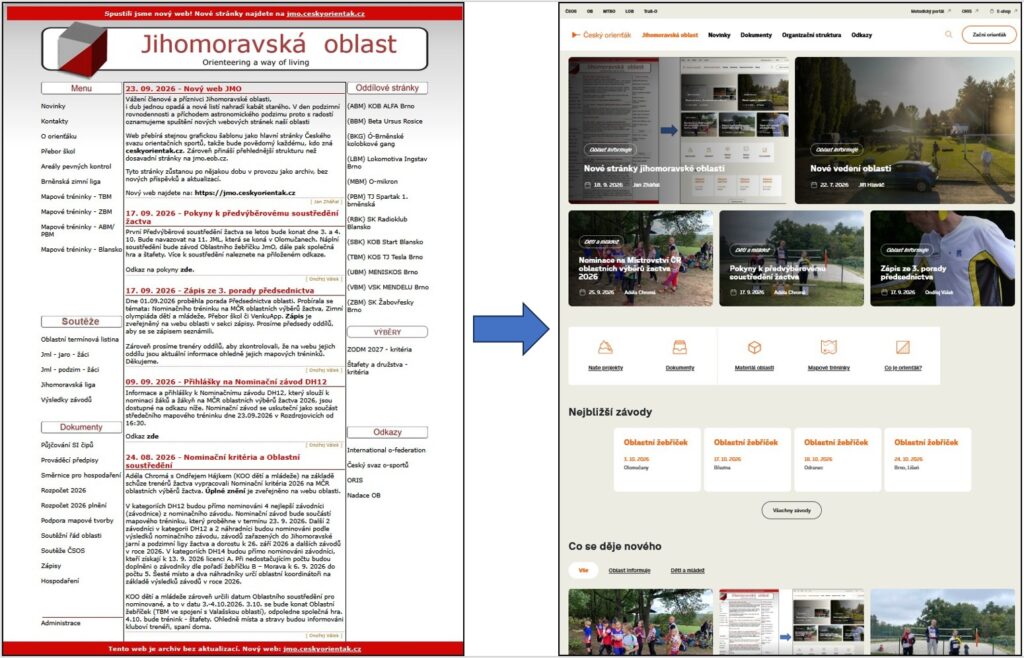 Nové stránky JmO v2_uzsi (porovnání starého a nového webu)